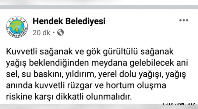 Hendek Belediyesi VatandaşlarI Uyardı