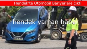 Hendek'te Otomobil Bariyerlere Çıktı