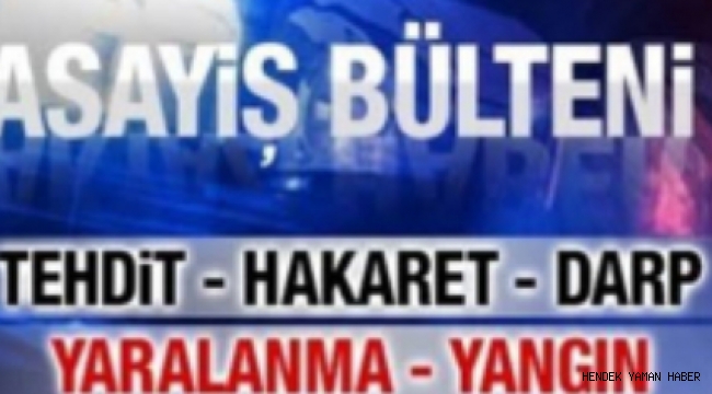 İlçemiz Hendek'te Meydana gelen asayiş olayları..