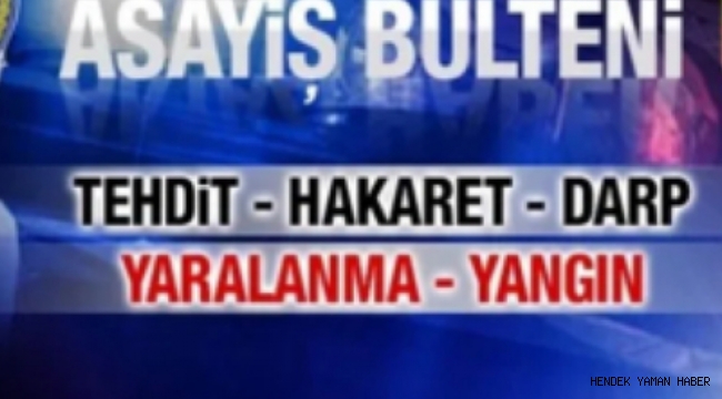 İlçemiz Hendek'te Meydana gelen asayiş olayları..