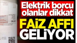 Elektrik Borcu Olanlar Dikkat! Faiz Affı Geliyor