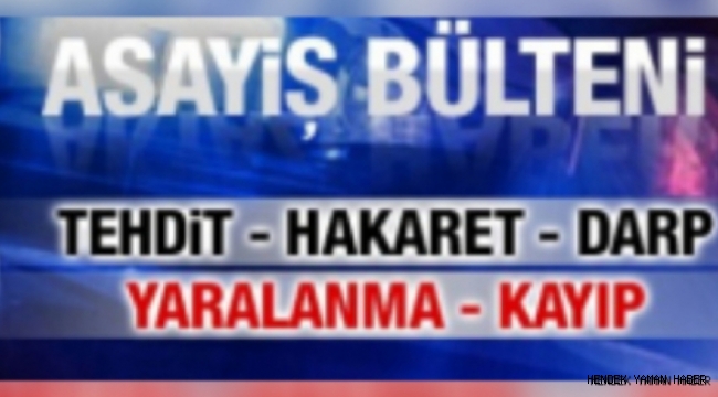 İlçemiz Hendek'te Meydana gelen asayiş olayları..