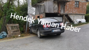 Otomobil Elektrik Direğine Çarptı