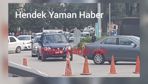 Sürücüler Yapılan Uyarılara Uymayınca Hendek'te Trafik Felç Oldu