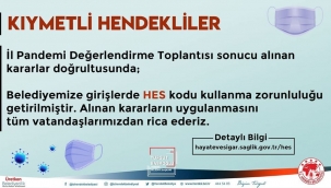 Hendek Belediyesinde Girişler Hes Koduyla Yapılıyor