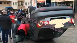 Hendek'te Yağışlı Hava Kaza Getirdi 1 Yaralı