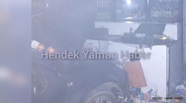 Hendek'te Otomobil Büfeye daldı 2 Yaralı