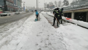 Hendek Belediyesi 91 Mahallede Karla Mücadele Çalışmalarına Ara Vermeden Devam ediyor.