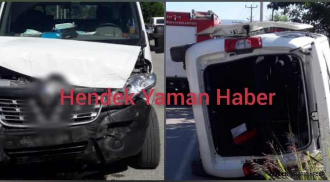 Hendek'te Sağlıkçıları Taşıyan Araç Kaza Yaptı 3 yaralı