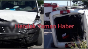 Hendek'te Sağlıkçıları Taşıyan Araç Kaza Yaptı 3 yaralı