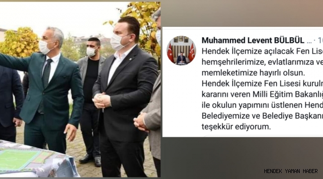 MHP Grup Başkan Vekili Muhammed Levent Bülbül Fen Lisesi, Hemşehrilerimize, Evlatlarımıza Ve Memleketimize Hayırlı Olsun.