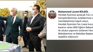 MHP Grup Başkan Vekili Muhammed Levent Bülbül Fen Lisesi, Hemşehrilerimize, Evlatlarımıza Ve Memleketimize Hayırlı Olsun.