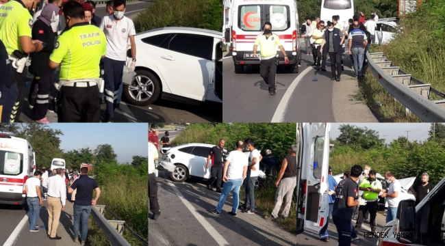 Hendek de Fabrikaya işçi götüren servis kaza yaptı 