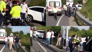 Hendek de Fabrikaya işçi götüren servis kaza yaptı 