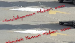 Hendek'te Asfalt köpürdü
