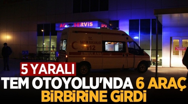 Hendek TEM'de Korkutan Kaza 6 araç Birbirine Girdi 5 yaralı