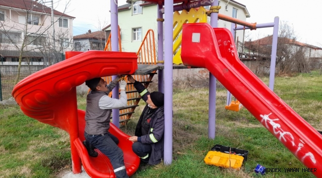 Hendek Belediyesi Çocuk Parkları Yenileme Çalışmalarına Devam ediyor