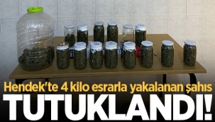 Hendek'te 4 kilo esrarla yakalanan şahıs tutuklandı Cezaevine Gönderldi