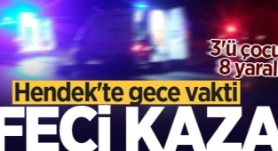 Hendek Çakallık Mahallesinde kaza: 3'ü çocuk 8 yaralı