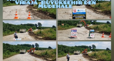 Hendek Grup Yolunda Tehlike Yaratan Viraja Büyükşehir’den Müdahale