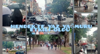 Hendek'te Yaz Yağmuru Etkili Oldu