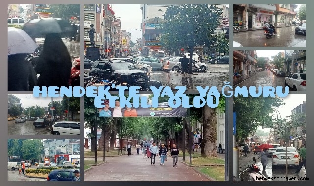Hendek'te Yaz Yağmuru Etkili Oldu