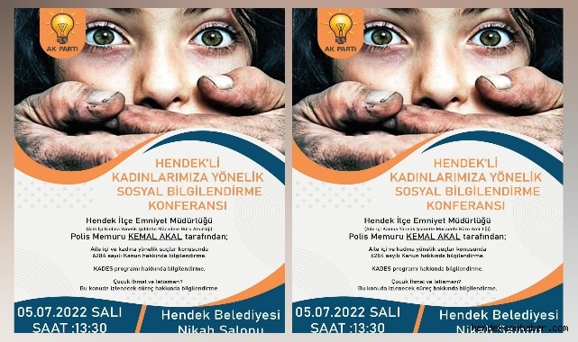 Hendek Ak Partili Kadınlar’dan Sosyal Bilgilendirme Konferansına Davet