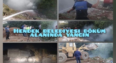 Hendek Belediyesi Döküm sahasında yakılan ateş büyümeden söndürüldü