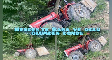 Hendek'te Uçuruma Yuvarlanmaktan Ağaç Kurtardı