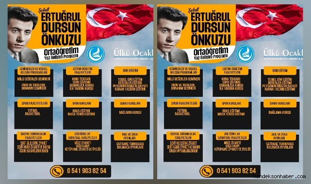 Sakarya Ülkü Ocakları’ndan Yaz Gelişim Programına Davet