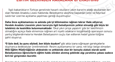 Hendek Belediyesinden Açıklama Eğitim Üzerinden Karalama Operasyonu