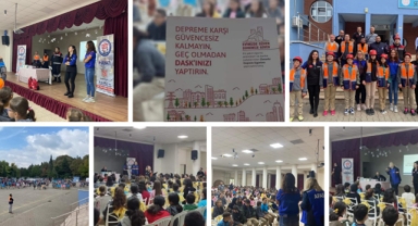 Hendek Şehit Mahmutbey Ortaokulu'nda Deprem Tatbikatı