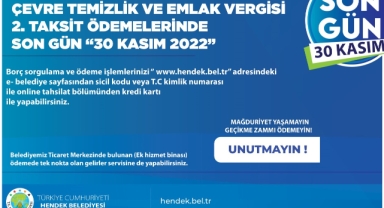 HENDEK BELEDİYESİNDEN UYARI: SON GÜN 30 KASIM