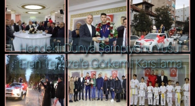 Hendekli Dünya Şampiyonu Yusuf Eren Temizel'e görkemli karşılama.