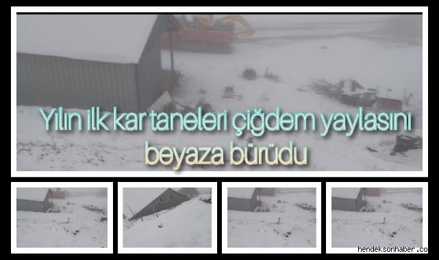 Yılın İlk Kar Taneleri Çiğdem Yaylasını Beyaza Bürüdü