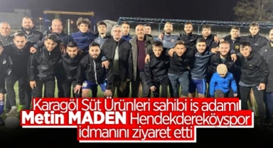 İŞ İNSANI METİN MADEN, HENDEK DEREKÖYSPOR'UN ANTRENMANINI ZİYARET ETTİ