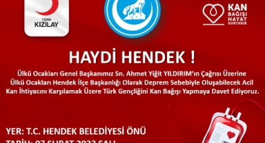Hendek Ülkü Ocaklarından Kan Bağışına Davet!