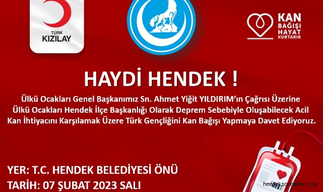 Hendek Ülkü Ocaklarından Kan Bağışına Davet!