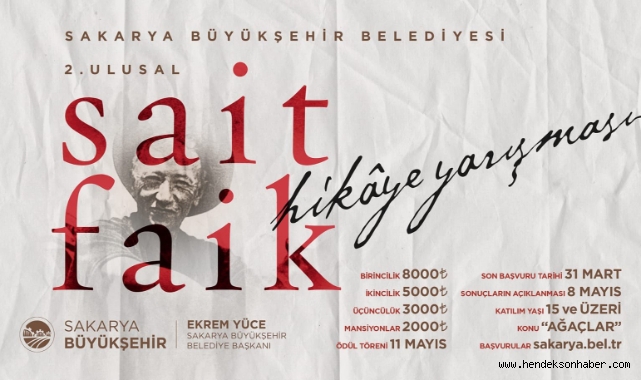 2.Ulusal Sait Faik Abasıyanık hikaye yarışması için son gün 31 Mart