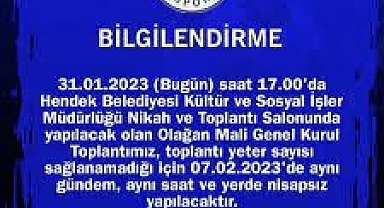 Çoğunluk Sağlanamadı Hendekspor Olağan Genel Kurulu Ertelendi
