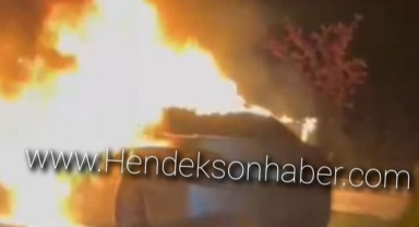 Hendek D 100 'de Otomobil Alev Topuna Döndü