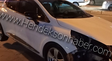 Hendek'te Kaza Aydınlatma direğine vurarak durabildi.