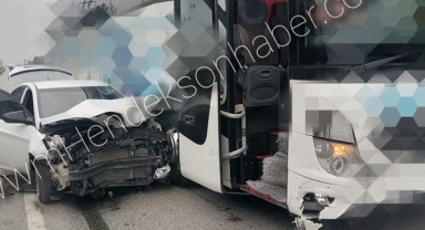 Hendek D-100'de 3 Aracın Karıştığı kaza  1 Yaralı.