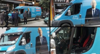 Hendek Meydanda CHP minibüsünün camları kırıldı