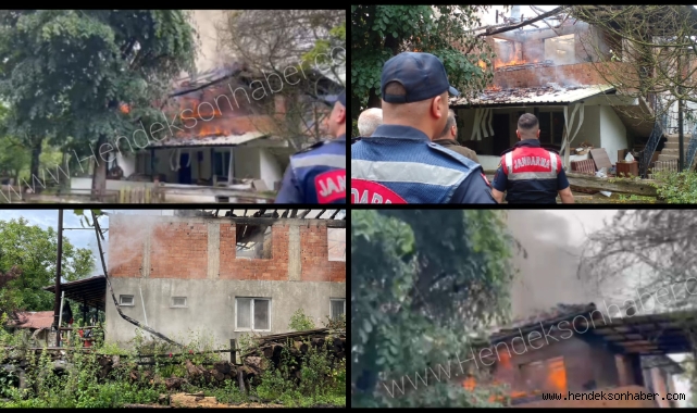 Hendek Hacıkışla Mahallesinde 2 Katlı Ev Alevlere Teslim Oldu .Muhtar Bektaş Sitem Etti