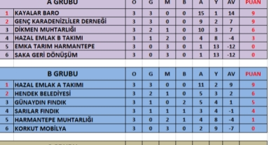 Hendek Kaymakamlık Futbol Turnuvası 2.Hafta Puan Tablosu Belli Oldu