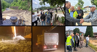 VALİ KALDIRIM, KAYMAKAM ACIR VE BAŞKAN YARDIMCISI BAHADIR SEL'İN VURDUĞU MAHALLELERDE 