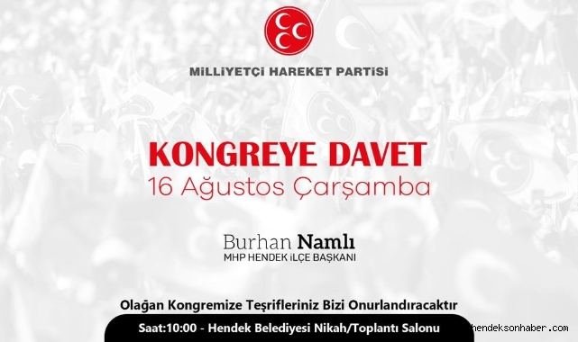 BURHAN NAMLI'DAN KONGRE DAVETİ 