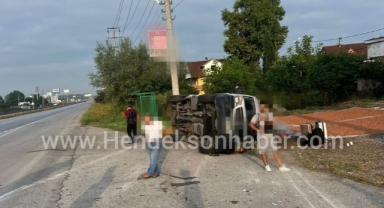 Hendek’te Minibüs Devrildi: 6 yaralı