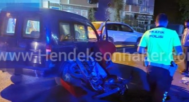 Hendek’te Motokurye ile hafif ticari araç çarpıştı: 1 yaralı